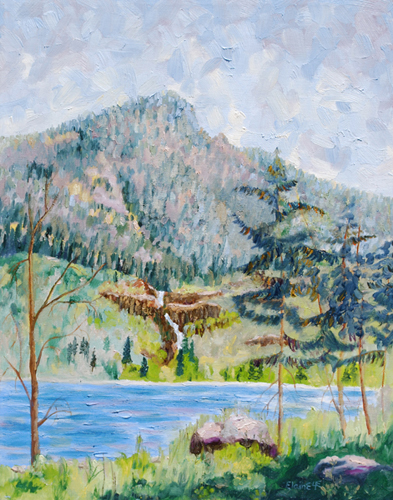 Bitterroot Ponderosa: Oil painting of ponderosa pines in Montana